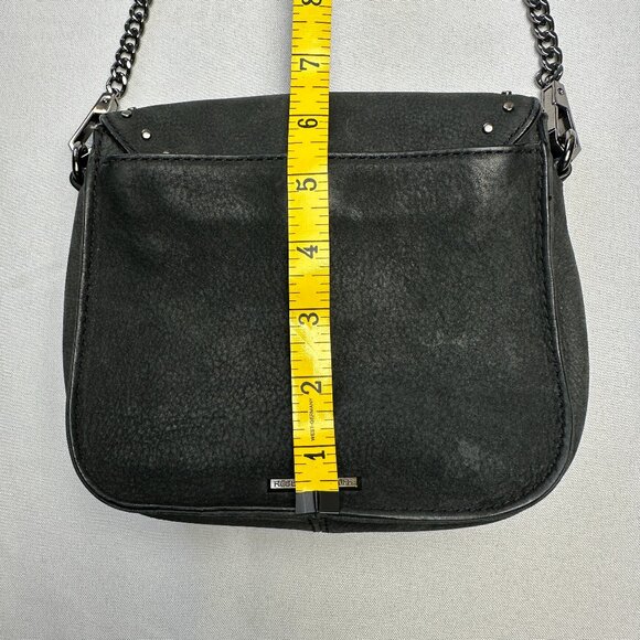 Rebecca Minkoff Purse Small Charcoal Suede Studded Chain Crossbody‎ Soft Velvety - Picture 16 of 16